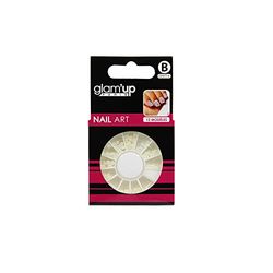 Glam'Up Paris - Roue Carrousel Nail Art – Décoration Ongles - Accessoires Manucure - Beauty Carrousel 3D - Boîte à Compartiments et Couvercle Rotatif - N°77-6 - Perles Blanches