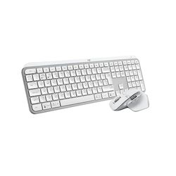 Logitech MX Keys S + MX Master 3S - Performance Wireless Illuminated Keyboard and Mouse, Fluid typing, Fast Scrolling, Bluetooth, USB-C, Windows, Linux, Chrome, Mac, QWERTY UK English - Pale Grey