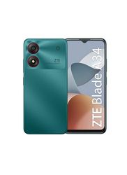 ZTE Blade A34 Green - Smartphone 6.6" HD+, Fotocamera 8MP, Batteria 5000mAh, 4 GB RAM e 64GB ROM, Octa-Core, Android 13, Riconoscimento Facciale, Display Waterdrop, Memory Fusion