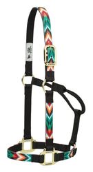 Weaver Leather Chevron Cavezza per Cavallo in Nylon Non Regolabile, Piccola, Nero/Multicolore