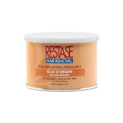 RESTASE | Cera Depilatoria Liposolubile, Olio d'Argan, Pelli Delicate, 400 ml, Made in Italy