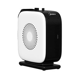 Midea Nty15-19Cae Ventilator, laag verbruik, PTC, keramiek, draagbaar, 1500 W, energiezuinig met verstelbare thermostaat, wit en zwart, 25,8 x 10,3 x 28,5 cm, 3 kg