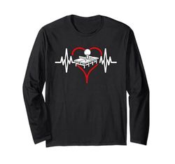 Heartbeat Tenis de mesa Ping Pong Jugador Heartline Regalo Manga Larga