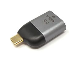 System-S DisplayPort Adaptateur Mini DP Femelle vers USB 3.1 Type C mâle 4K câble Gris
