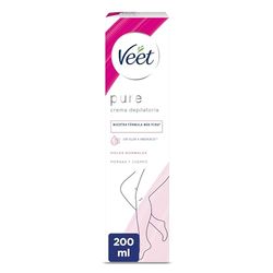 Veet - Pure Creme de depilação corporal para mulher, suavidade duradoura, para peles normais, 200 ml