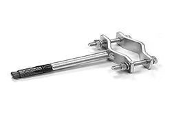 Zanca con tassello da espansione per pali antenna con diametro da 25 a 60 mm spessore 10 cm