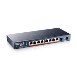 Zyxel 8-Port Multi-Gig 2.5G Cloud/Smart Managed PoE++ Switch @130W | con 8 x PoE++(60W)| 2 x 10G SFP+ |sobremesa o Montaje en Pared [XMG1915-10EP].
