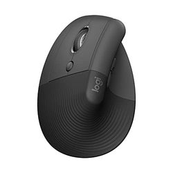 Logitech Lift Left Mouse Ergonomico Verticale, per Mancini, Senza Fili, Bluetooth o Logi Bolt USB, Clic Silenziosi, 4 Tasti, Compatibile con Windows / macOS / iPadOS, Laptop, PC - Grafite