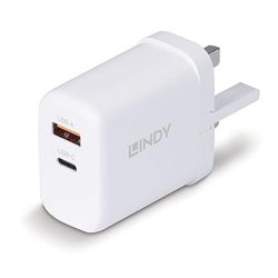 Lindy 73428 USB-oplader type A en C GAN, 65 W