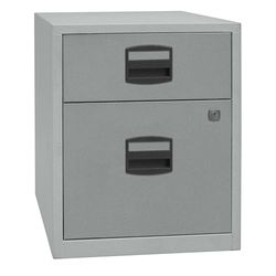 Bisley Home móvil Armario Auxiliar PFA, 1 Universal cajón, 1 cajón, 355 HR de Plata, 40 x 41.3 x 52.8 cm
