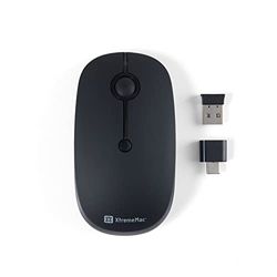 XtremeMac meervoudige verbinding muis (eenvoudige verbinding met 3 verschillende apparaten via Bluetooth, type C en USB-A, ideaal voor onderweg) space grey