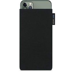 Adore June Classic svart väska kompatibel med iPhone 11 Pro Max mobilväska av resistent Cordura-tyg med display rengöringseffekt, tillverkad i Europa