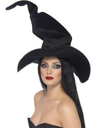 Smiffys Chapeau sorcières, Noir, Haut & tordu