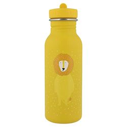Trixie Drinking Bottle - Mr. Lion - 500ml Stainless Steel Water Bottle for Kids - Yellow - Leakproof - Eco-Friendly and BPA-Free