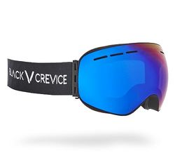 Black Crevice Masque de Ski avec Verres sphériques Adulte (Unisexe), Noir/Bleu Revo, Standard