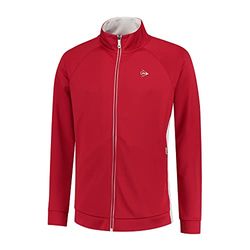 DUNLOP Club stickad jacka för män tennisskjorta, Rosso/Bianco, XXL