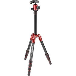 Manfrotto Element Traveller - kit de tripé pequeno de alumínio de 5 secções com cabeça de bola, elemento pequeno de 15,3 cm, vermelho