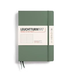 LEUCHTTURM1917 365489 Carnet de notes Medium (A5), Couverture rigide, 251 pages numérotées, Olive, pointillé