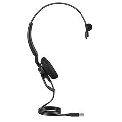 Jabra Engage 40 bedrade mono headset - met noise cancelling-technologie en USB-A kabel - ultra-lichtgewicht - werkt met alle toonaangevende Unified Communications-platforms zoals Zoom, Unify - zwart