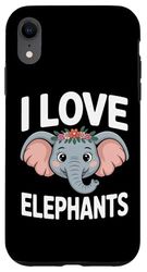 I Love Elephants - Fascia per capelli con motivo floreale Custodia per iPhone XR