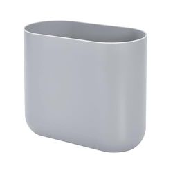 iDesign Cade Ovale slanke prullenbak, compacte afvalmand vuilnisbak voor badkamer, slaapkamer, thuiskantoor, slaapzaal, college, mat grijs