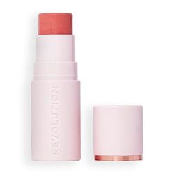 Revolution, Skin Silk Marble Blush Stick, Colorete en Barra con Color Modulable para Mejillas, Ojos y Labios, Fórmula en Crema a Polvo, Vegano y Libre de Crueldad, Peachy Pink, 4.5g
