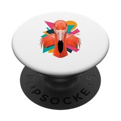 Polygonal Abstract Art Flamenco Flamencos PopSockets PopGrip Adhesivo