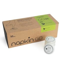 Napkin Creho Toalhetes verdes humedecidos GO 06, 100% viscose natural e biodegradável, branco, cápsula, 50