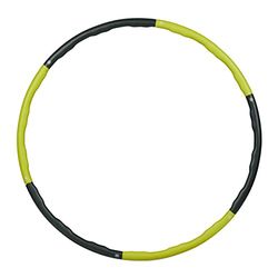 Relaxdays hoepel fitness, 98 cm. hoelahoep voor volwassenen, 1.2 kg, afnemen & buikspieren, Hula Hoop, geel/grijs