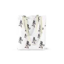 Bonamaison Printed Tote Bag, Reusable Grocery Bag, Shopping Bag, Machine Washable, Foldable, Canvas Cloth Bag with Handles, 48x55 Cm