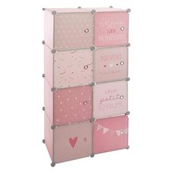 WELL HOME MOBILIARIO & DECORACIÓN Armoire casier de Rangement pour Enfants, Couleurs Roses, Largeur 65 x Profondeur 31,5 x Hauteur 125 cm