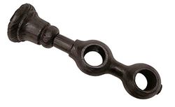 Gardinia Supporto Doppio per bastoni per Tende con Ø 25 mm, 2 binari, Chiuso, incl. Materiale di Montaggio, Linea Country, Legno, Coloniale Spazzolato, 10.5/6.5 cm