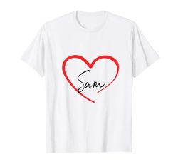 Sam I Heart Sam I Love Sam personalizzato Maglietta