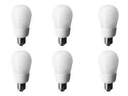 Electraline 92223 6 Lampadine Basso, Consumo Risparmio Energetico 14W=60W, Attacco Grande E27, Luce Fredda 6400K