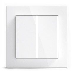 GIRA + Senic Friends of Hue Smart Switch | Compatible Philips Hue (pas de piles, pas de charge) | Interrupteur et variateur d'intensité Homekit sans fil | Fabriqué en Allemagne | Gira blanc éclat