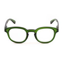 Contacta, Hipstyle Bebop, Occhiali da Lettura per Uomo e Donna, Occhiali Classici e Colorati, Montatura con Aste Flex, Colore Verde, Diottrie +3,00, Confezione con Sacchetto Portaocchiali, 27g