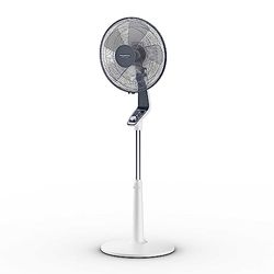 Rowenta VU5645 Turbo Silence staande ventilator, extra stil met nachtmodus 45 dB, in hoogte verstelbaar, groot bereik 8 m, 4 snelheden, zwenkfunctie, extreem sterk - tot 80 m³/min