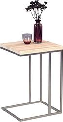 M2 Kollektion Rene Table d'appoint, Bois d'ingénierie, chêne Sonoma/métal Aspect Acier Inoxydable, 38 x 43 x 62,5 cm