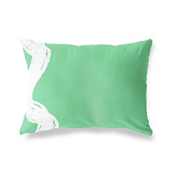 BonaMaison Fundas para Cojínes, Verde Petróleo-Blanco Funda de Almohada para Sofá Coche Silla Oficina Cama Decorativa Moderna Decoración del Hogar, 45x60 Cm - Diseñado y Fabricado en Turquía