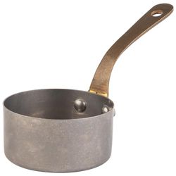 APS SNACKHOLDER 40781 Casserole à manche en acier inoxydable Ø 7 cm Hauteur 3,5 cm 0,12 l Aspect acier inoxydable antique