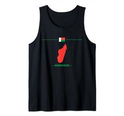 mapa, de, madagascar, aislado, con, bandera, y, nombre, de, el, país Camiseta sin Mangas