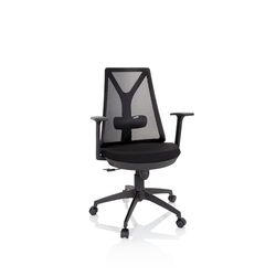 hjh OFFICE 661006 Home-Office Silla de Oficina FALUN Basic Respaldo de Malla, Silla giratoria con Soporte Lumbar, Negro
