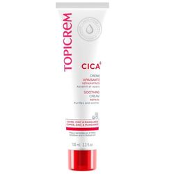 Topicrem - CICA+, Crème Apaisante au Zinc et à l’Acide Hyaluronique - Apaise les Irritations Cutanées - Soin pour Peau Sensible, Bébé, Enfant, Adulte - Fondante, sans Parfum - Tube 100 ml