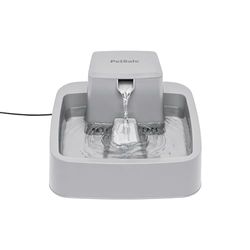 PetSafe Drinkwell Drinkfontein van 1,8 liter, voor honden en katten, dubbel filtersysteem, van BPA-vrije kunststof, grijs