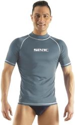 Seac T-Sun Short Man, Rashguard T-Sun pour Homme, Manches Courtes, Protection Solaire UV 97.5% , gris, XXL