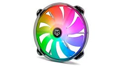 NOX XTREME PRODUCTS Hummer X200 -NXHUMMERX200FAN- Ventilador para Caja PC 200 mm, ARGB, 9 aspas traslúcidas, diseño silencioso super slim, rodamientos hidráulicos, esquinas soporte goma, Negro