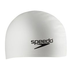 Speedo Silicone Long Hair Swim cap, Cuffia da Nuoto Unisex, Bianco, Taglia Unica