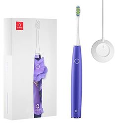 Cepillo electrico Oclean Air 2, Ultra tranquilo, Cepillo dientes electrico con 80,000 movimientos por minuto, Temporizador de 2 minutos, Duración un mes, Impermeable IPX7, Fácil para agarrar, Morado