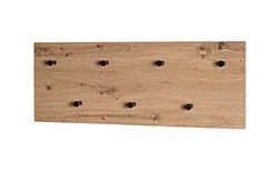 HAKU Möbel Perchero de pared roble, negro, MDF, metal - Dim.: AN 80 cm x AL 30 cm x P 5 cm, Estilo: Moderno