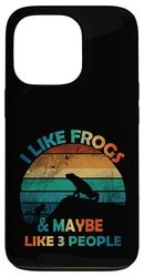 Me gustan las ranas y tal vez como 3 personas amante efecto vintage Carcasa para iPhone 13 Pro
